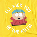 Yellow - Side - South Park Unisex Adult I´ll Kick You In The Nuts! T-Shirt