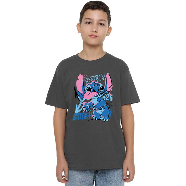 Light Graphite - Front - Lilo & Stitch Boys 626 Graffiti T-Shirt