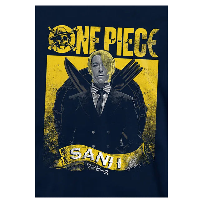 Navy - Side - One Piece Live Action Childrens-Kids Sanji Portrait Hoodie