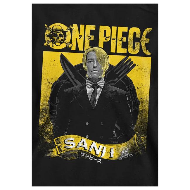 Black - Side - One Piece Live Action Childrens-Kids Sanji Portrait Hoodie