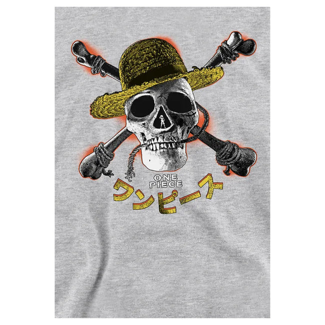 Athletic Heather - Side - One Piece Childrens-Kids Jolly Roger Straw Hat Hoodie