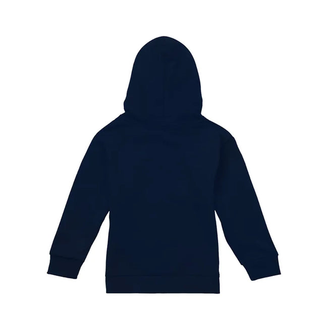Navy - Back - One Piece Childrens-Kids Jolly Roger Straw Hat Hoodie