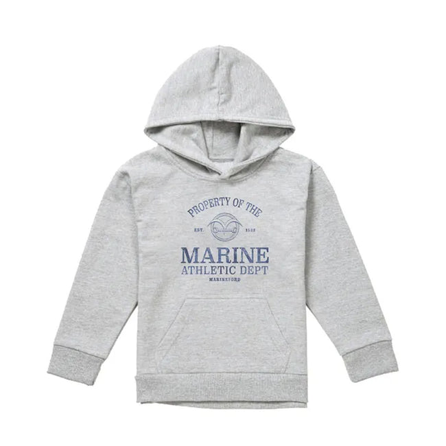 Athletic Heather - Front - One Piece Childrens-Kids Marine Athletic Dept Hoodie
