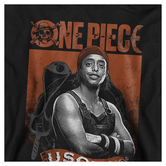 Black - Side - One Piece Live Action Childrens-Kids Usopp Portrait Hoodie
