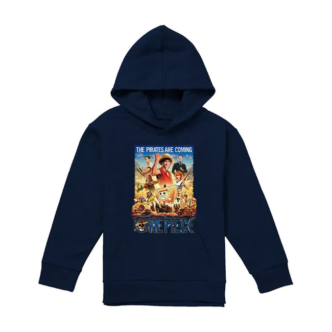 Navy - Front - One Piece Live Action Childrens-Kids The Pirates Are Coming Hoodie