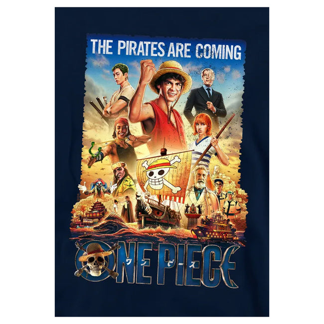 Navy - Side - One Piece Live Action Childrens-Kids The Pirates Are Coming Hoodie
