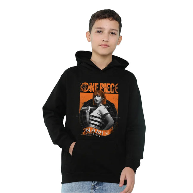 Black - Lifestyle - One Piece Live Action Childrens-Kids Nami Portrait Hoodie