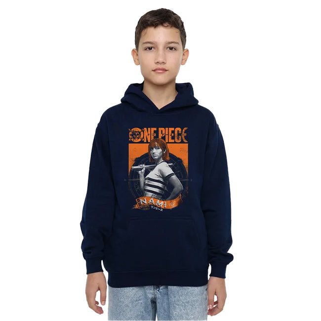 Navy - Lifestyle - One Piece Live Action Childrens-Kids Nami Portrait Hoodie