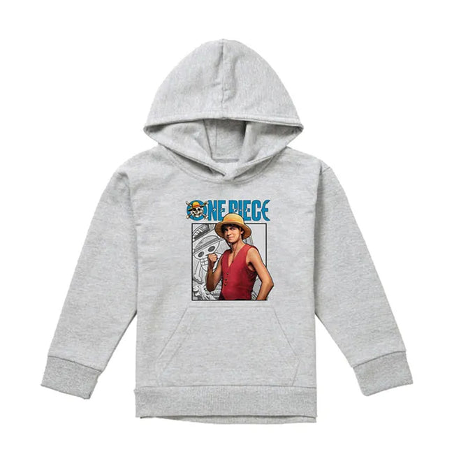 Athletic Heather - Front - One Piece Live Action Childrens-Kids Luffy Hoodie