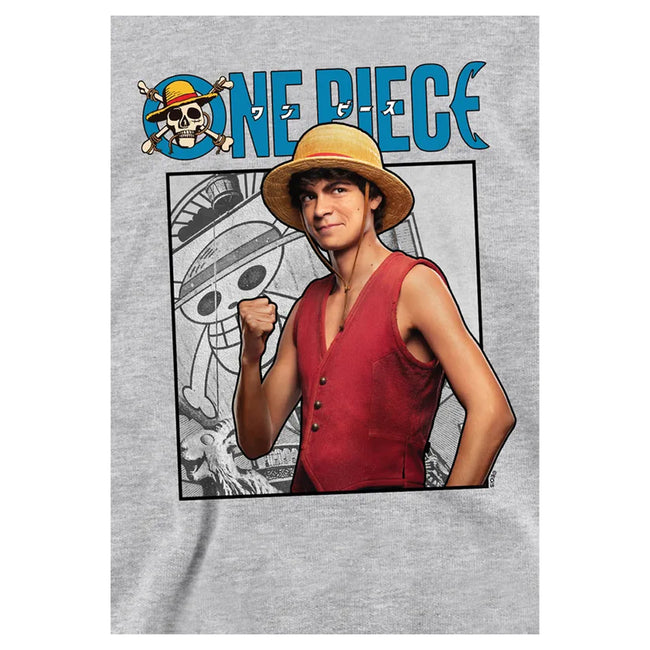 Athletic Heather - Side - One Piece Live Action Childrens-Kids Luffy Hoodie