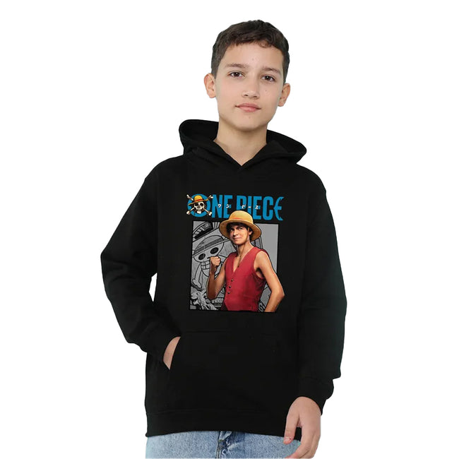 Black - Lifestyle - One Piece Live Action Childrens-Kids Luffy Hoodie