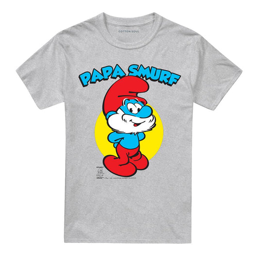 Athletic Heather - Front - The Smurfs Unisex Adult Papa Smurf T-Shirt