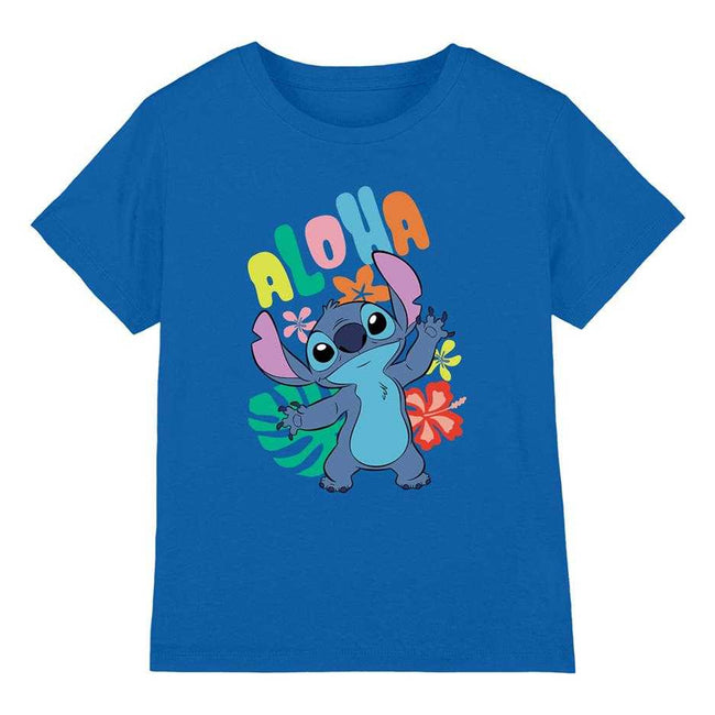 Royal Blue - Front - Lilo & Stitch Boys Aloha Tropical T-Shirt