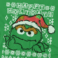 Kelly Green - Side - Sesame Street Unisex Adult Ugly Christmas Oscar The Grouch T-Shirt