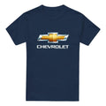 Navy - Front - Chevrolet Unisex Adult Chevy Bowtie Stacked T-Shirt