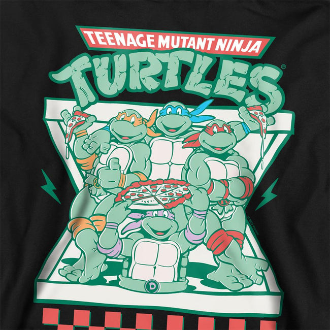 Black - Back - TMNT Childrens-Kids Pizza Takeway Pullover Hoodie