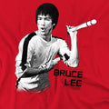 Red - Side - Bruce Lee Unisex Adult Nunchucks T-Shirt