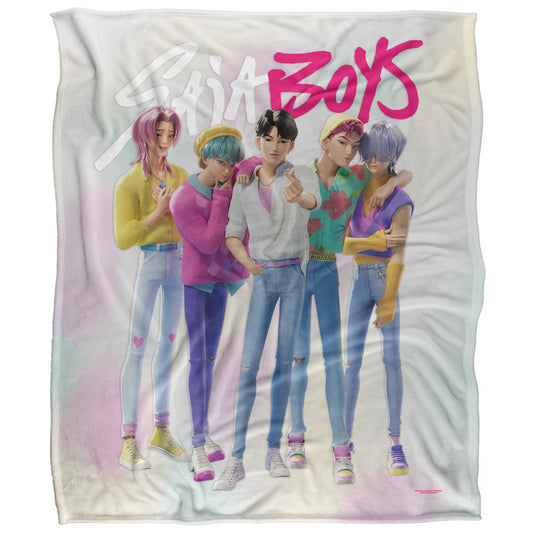 Multicoloured - Front - K-Pop Demon Hunters Fleece Saja Boys Supersoft Throw