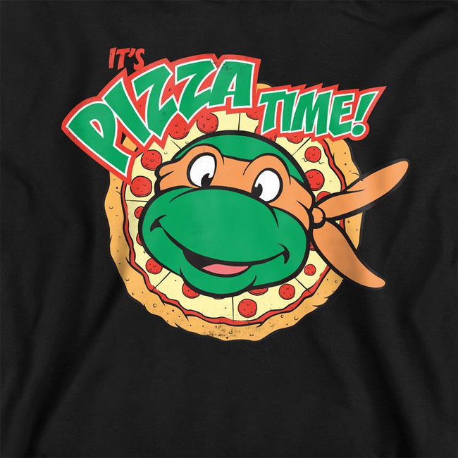 Black - Back - TMNT Childrens-Kids Pizza Time Pullover Hoodie