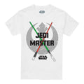 White - Front - Star Wars Unisex Adult Jedi Master Lightsaber T-Shirt