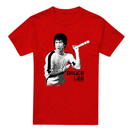 Red - Front - Bruce Lee Mens Nunchucks T-Shirt