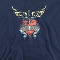 Navy - Back - Bon Jovi Unisex Adult Daggered Hoodie