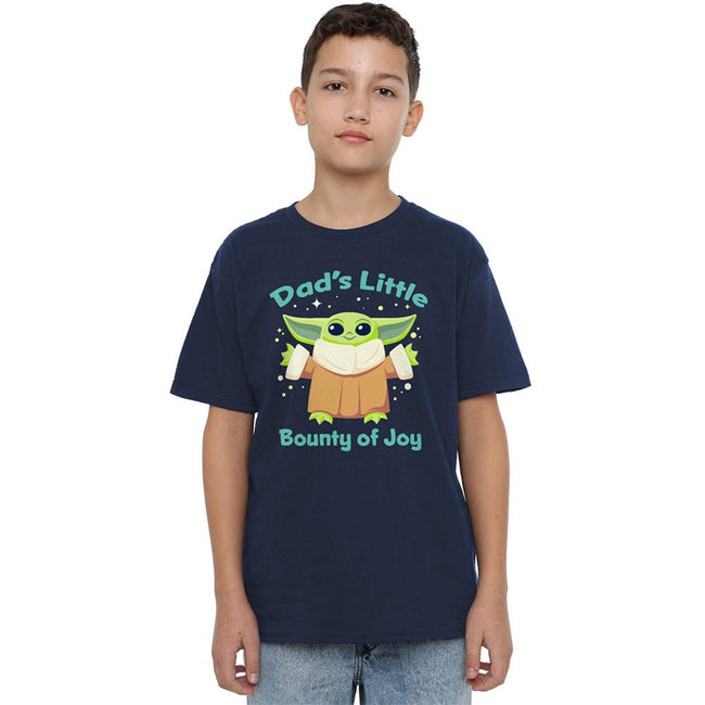 Navy - Front - Star Wars Boys Bounty Of Joy Grogu T-Shirt