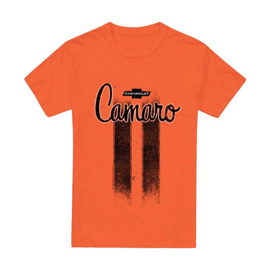 Orange - Front - Chevrolet Unisex Adult Camaro Stripes T-Shirt