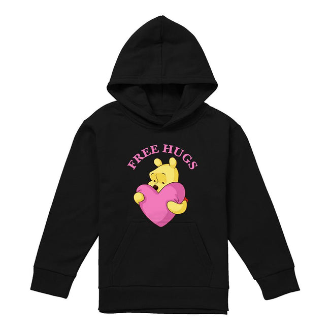 Athletic Heather - Front - Winnie the Pooh Childrens-Kids Free Hugs Heather Valentine`s Day Hoodie