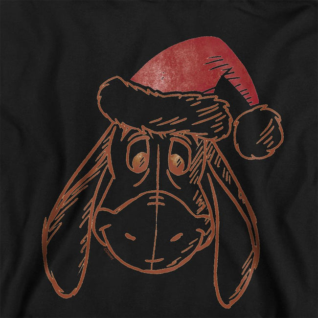 Black - Side - Winnie the Pooh Childrens-Kids Eeyore Santa Hat Hoodie
