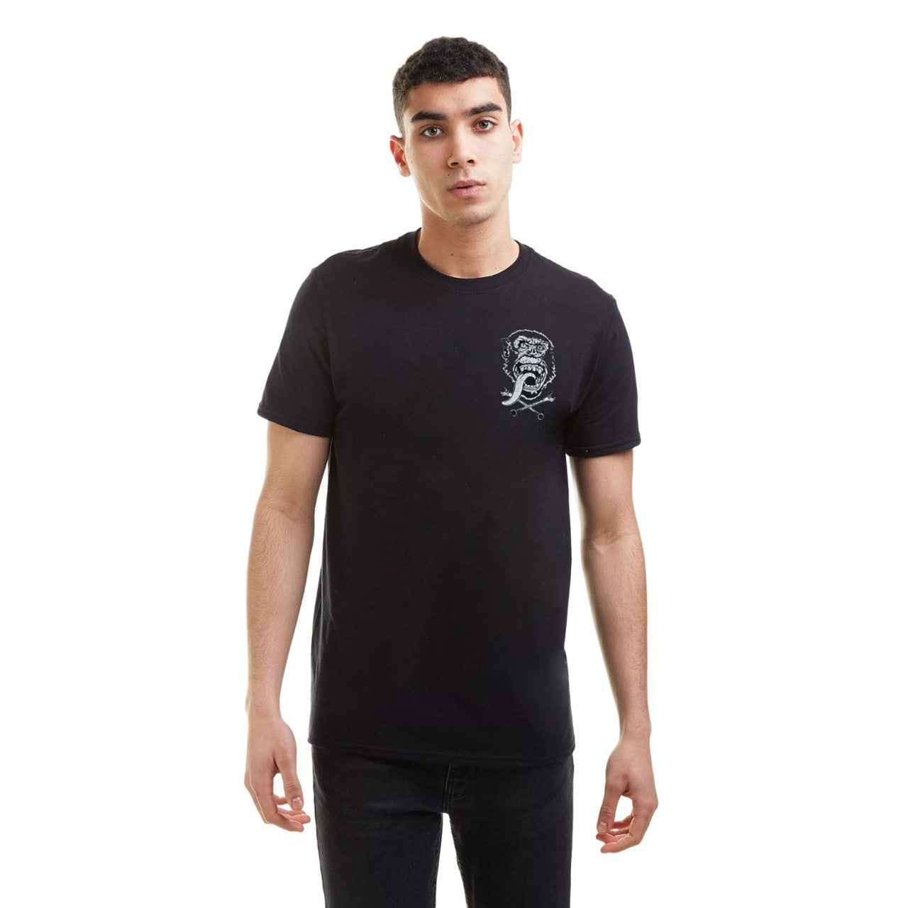 Black - Side - Gas Monkey Garage Mens Emblem T-Shirt