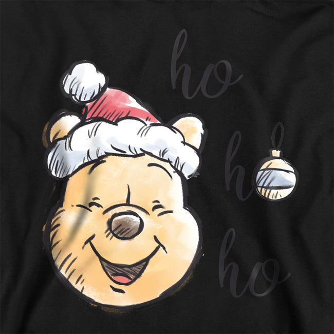 Navy - Side - Winnie the Pooh Childrens-Kids Ho Ho Ho, Merry Christmas Hoodie