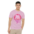 Light Pink - Side - Peppa Pig Unisex Adult Team Girl Badge T-Shirt