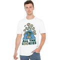 White - Side - Sesame Street Unisex Adult All The Cookies T-Shirt