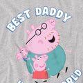 Heather Grey - Side - Peppa Pig Unisex Adult Best Daddy In The World T-Shirt
