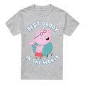 Heather Grey - Front - Peppa Pig Unisex Adult Best Daddy In The World T-Shirt