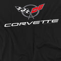 Black - Side - Chevrolet Unisex Adult Corvette Modern Emblem T-Shirt