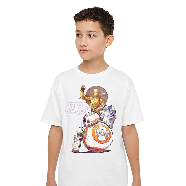 White - Side - Star Wars Childrens-Kids Droid Squad Droid T-Shirt