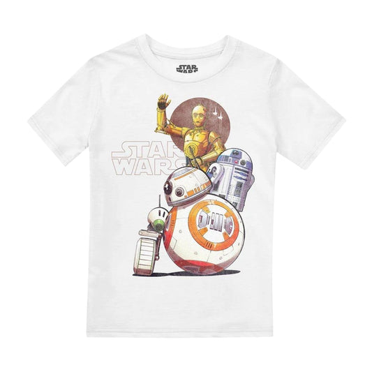 White - Front - Star Wars Childrens-Kids Droid Squad Droid T-Shirt