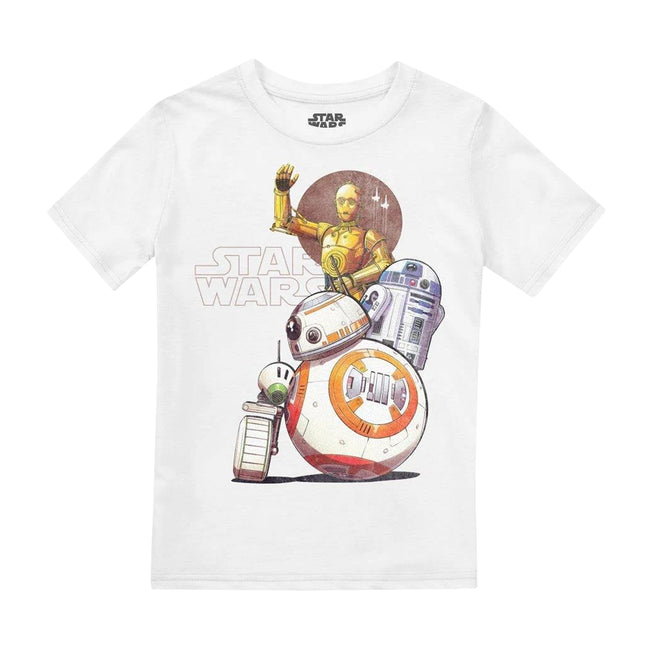 White - Front - Star Wars Childrens-Kids Droid Squad Droid T-Shirt