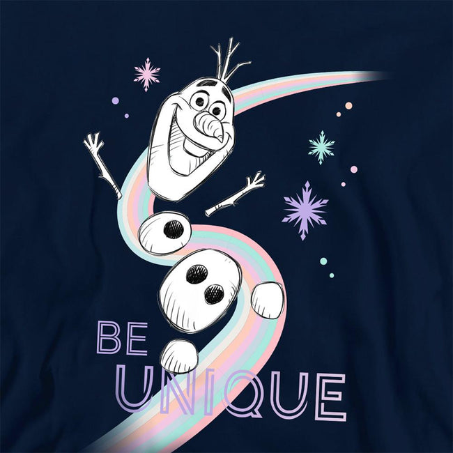 Navy - Back - Frozen Childrens-Kids Be Unique Olaf Rainbow Pullover Hoodie