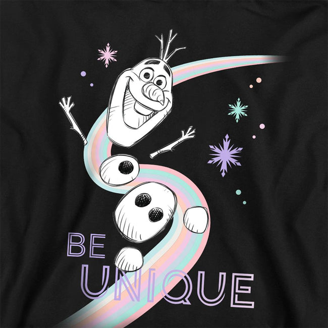 Black - Back - Frozen Childrens-Kids Be Unique Olaf Rainbow Pullover Hoodie
