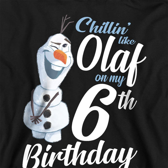 Athletic Heather - Back - Frozen Childrens-Kids Chillin Like Olaf Heather 6th Birthday Hoodie