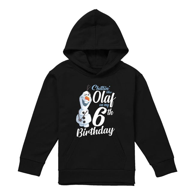 Athletic Heather - Front - Frozen Childrens-Kids Chillin Like Olaf Heather 6th Birthday Hoodie
