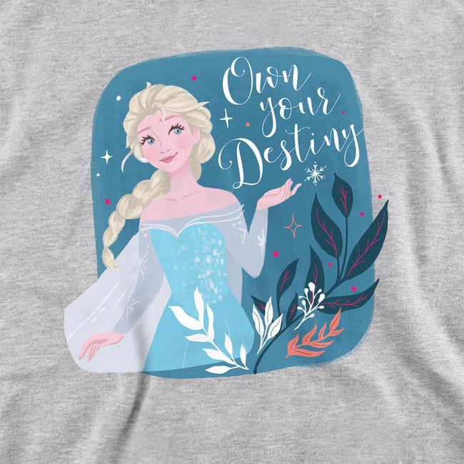 Athletic Heather - Back - Frozen Childrens-Kids Own Your Destiny Elsa Heather Pullover Hoodie