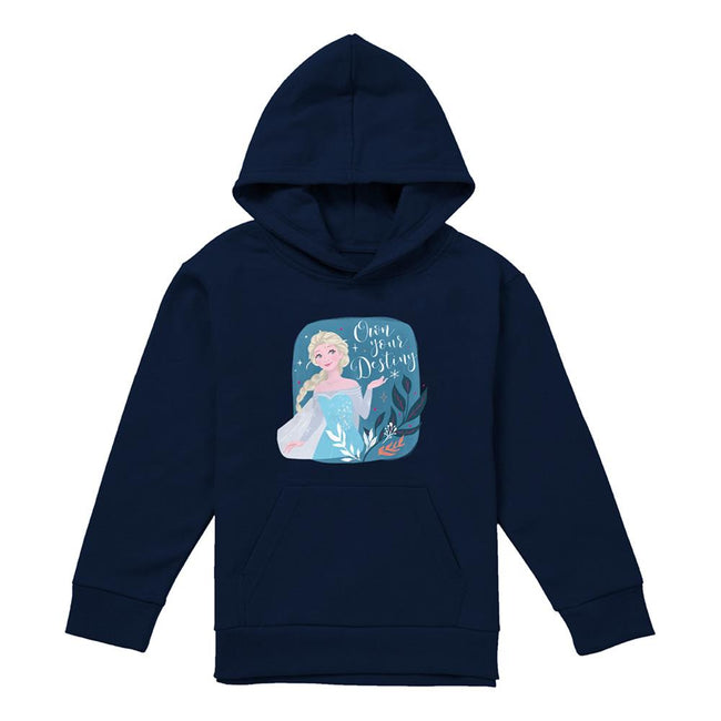 Navy - Front - Frozen Childrens-Kids Own Your Destiny Elsa Hoodie