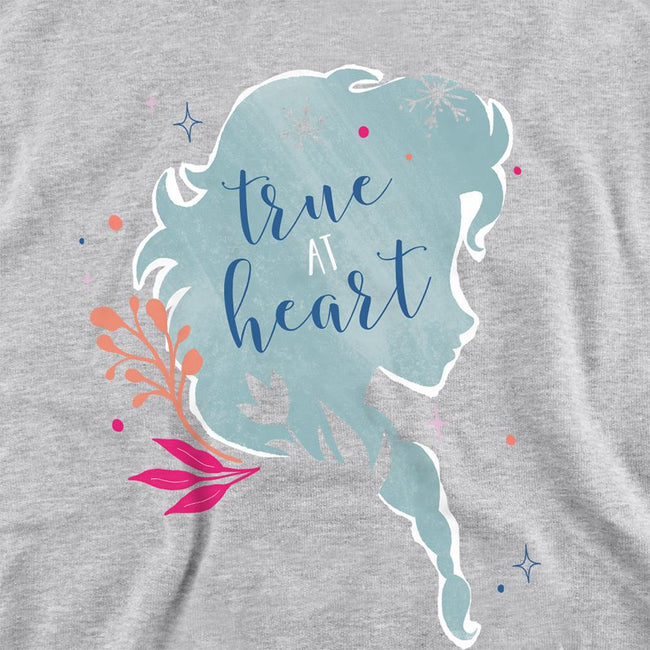 Athletic Heather - Back - Frozen Childrens-Kids True At Heart Elsa Silhouette Heather Hoodie