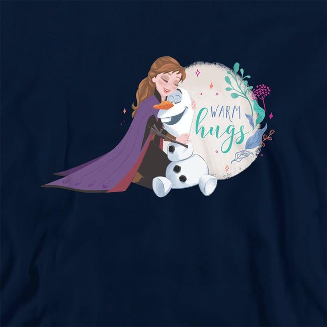 Navy - Back - Frozen Childrens-Kids Like Warm Hugs Anna And Olaf Pullover Hoodie