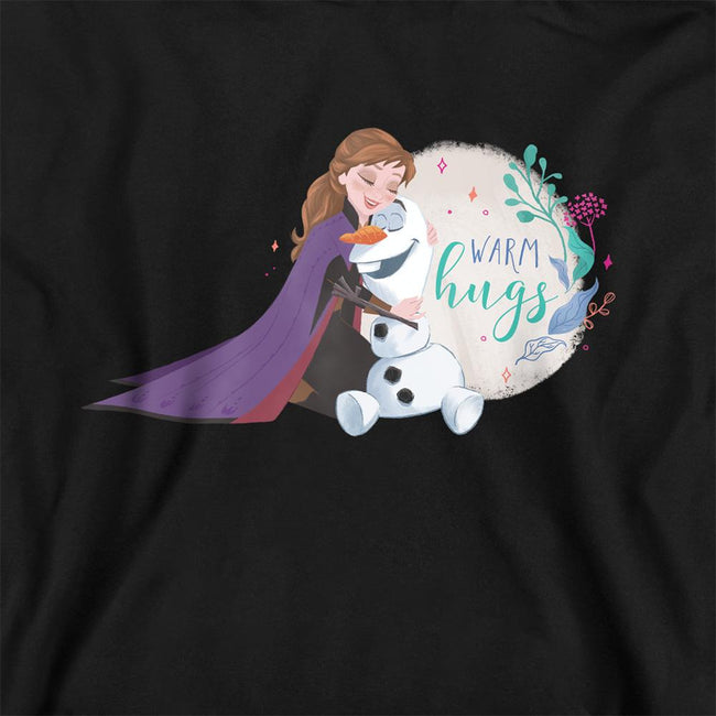 Black - Back - Frozen Childrens-Kids Like Warm Hugs Anna And Olaf Pullover Hoodie
