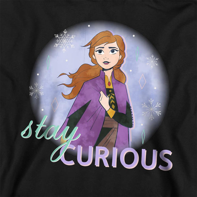 Black - Back - Frozen Childrens-Kids Stay Curious Anna Pullover Hoodie